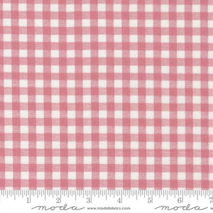 Leather Lace Amazing Grace Peta Pink Gingham Fabric 7406-13 by Cathe Holden from Moda by the yard