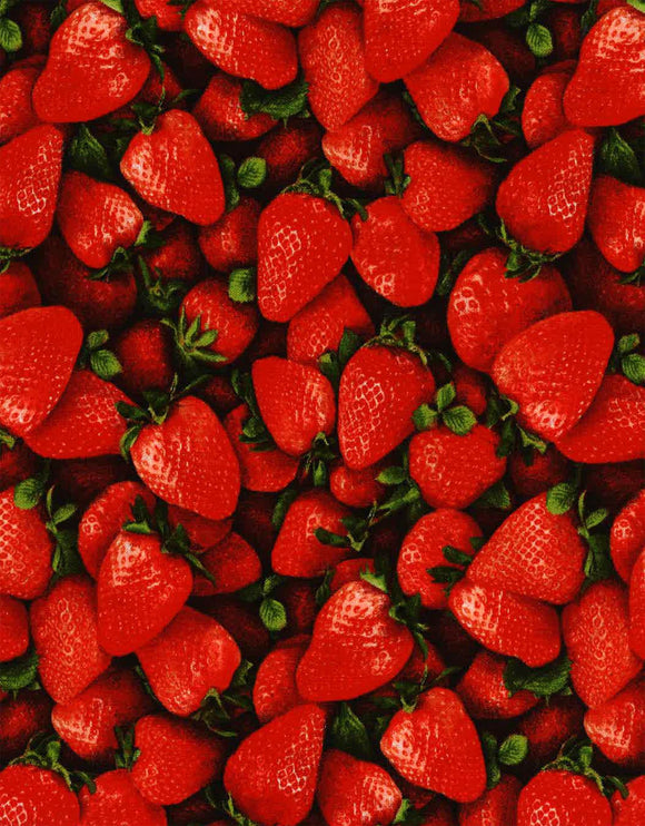 Market Place Digital Strawberries Fabric 594921 from Oasis Fabrics by the yard