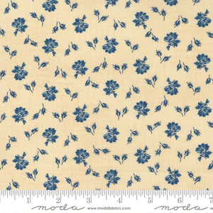 Mary Anns Gift Biscuit Indigo Reproduction Fabric 31634-13 from Moda by the yard.