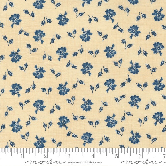 Mary Anns Gift Biscuit Indigo Reproduction Fabric 31634-13 from Moda by the yard.