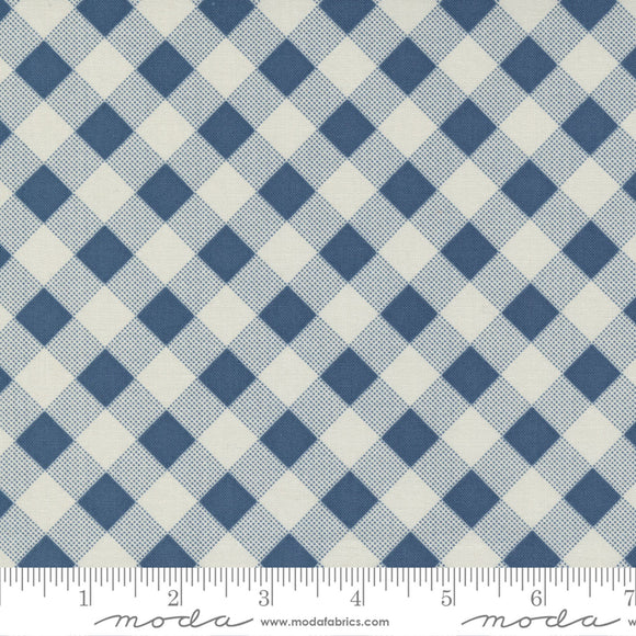 Meander Picnic Indigo Check Fabric 24584-22 from Moda by the yard.