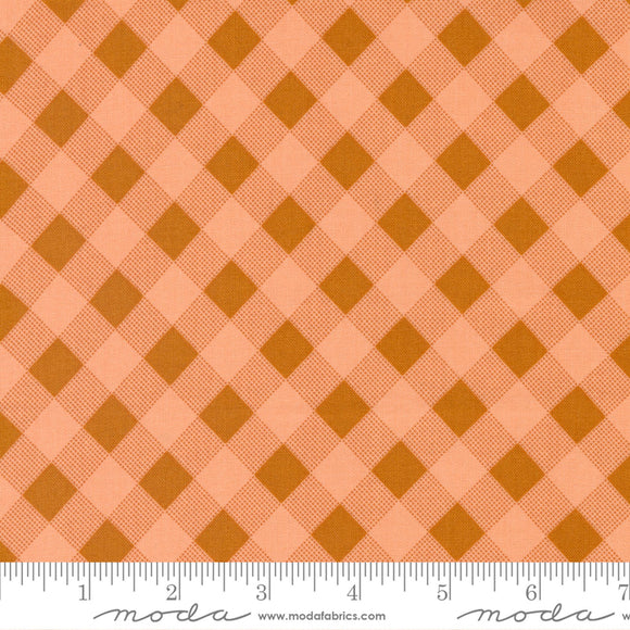Meander Picnic Peach Check Fabric 24584-12 from Moda by the yard