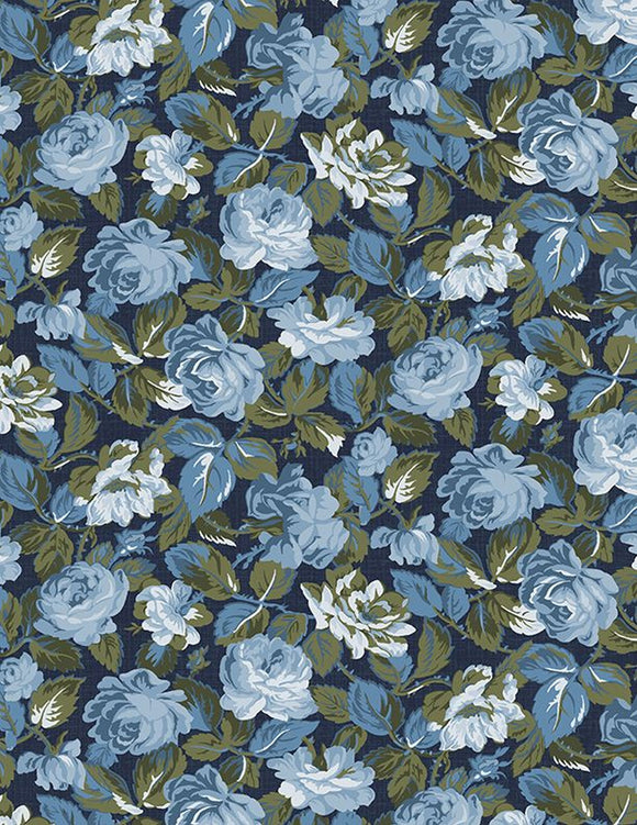 Memories Blue Floral Fabric 98680-447 from Wilmington
