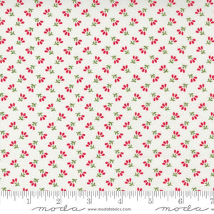 Merry Little Christmas White Floral Holiday Fabric 55247-19 from Moda by the yard