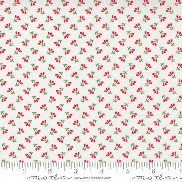 Merry Little Christmas White Floral Holiday Fabric 55247-19 from Moda by the yard