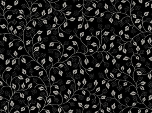 Metals Silver Leaf Branches Fabric 23543-JK from Quilting Treasures by the yard