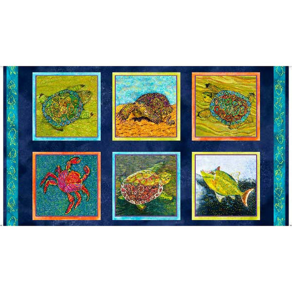 Mosaic Turtles Picture Patch Panel 29087-N from Quilting Treasures by the panel