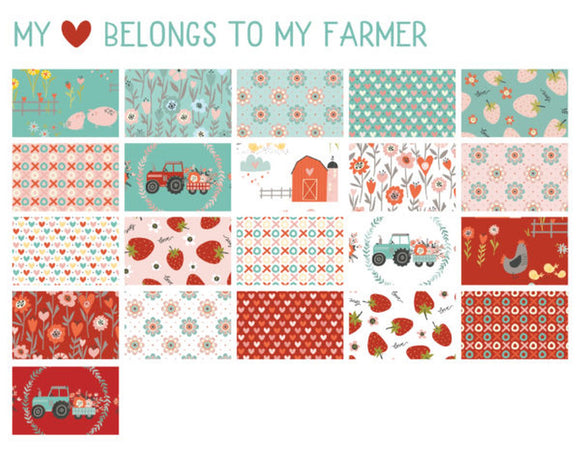 My Heart Belongs to My Farmer Strip Set MH21821 from Poppie Cotton by the roll