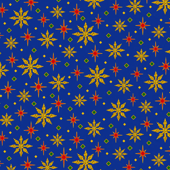 Nativity Blue Stars Holiday Fabric 28272-Y from Quilting Treasures by the yard