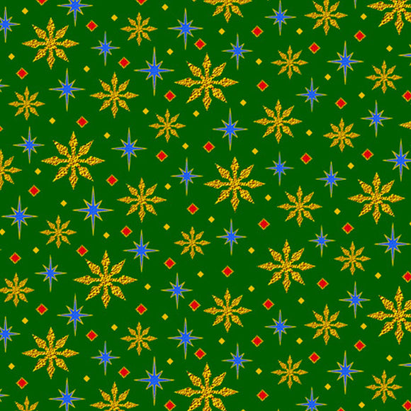 Nativity Green Stars Fabric 282872-G from Quilting Treasures