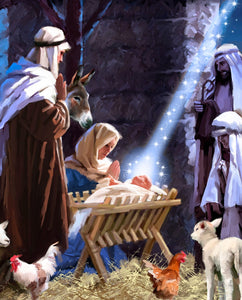 Four Seasons Fall Collection 36" x 44" Nativity Panel AL48791C1 from David Textiles