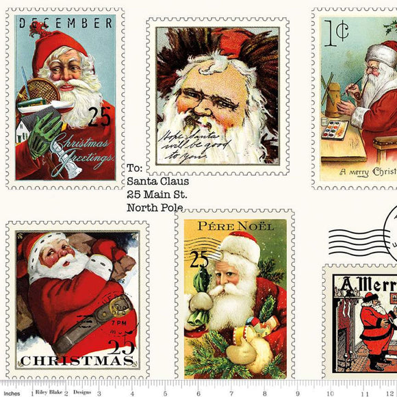 Nicholas Holiday Postage Stamps CD12333-Stamps from Riley Blake by the yard