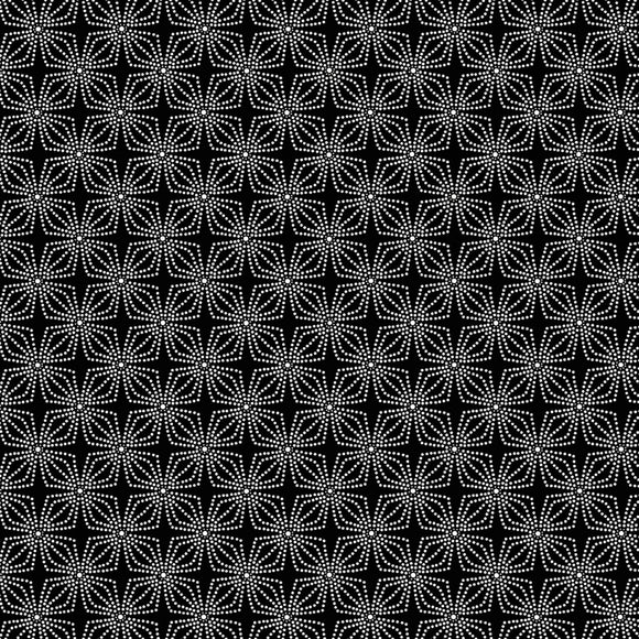 Night & Day Geo Bloom Black/White Fabric 9806-90 from Kanvas/Benartex by the yard