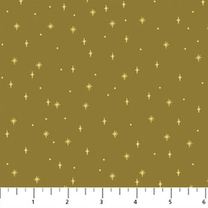 Noel Olive Stars 90516-61 by Figo from Northcott by the yard