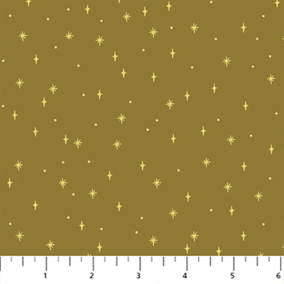 Noel Olive Stars 90516-61 by Figo from Northcott by the yard