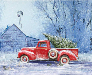Picture a Christmas Red Truck Panel PD12373 by Riley Blake Designs by the panel