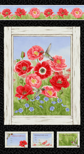 Poppy Meadows 24" x 44" Panel 1984P-89 from Henry Glass by the panel