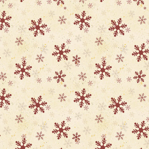 Postcard Christmas Light Butter Snowflake Fabric Y3513-58 from Clothworks by the yard