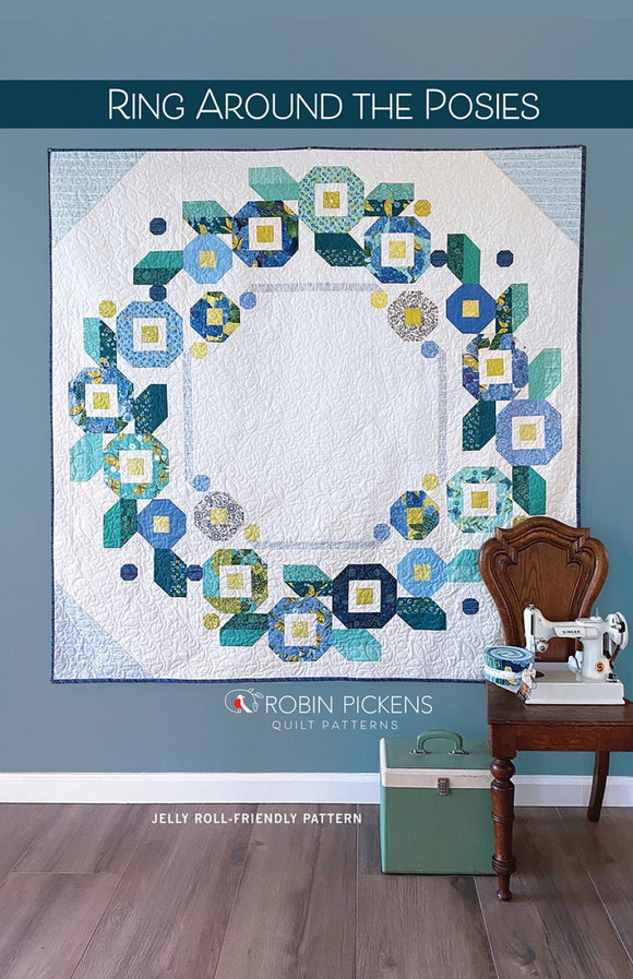 Ring Around The Posies Jelly Roll Friendly Quilt Pattern by Robin Pickens