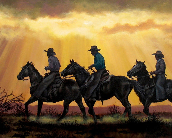 Cotton Quilt Fabric Riley Blake Cowboy Main Brown Horses Western Blue -  AUNTIE CHRIS QUILT FABRIC. COM