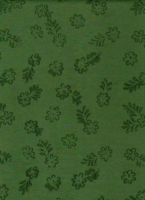 Simply Primitive Green Leaf Batik 0803 from Batik Textiles