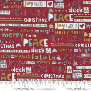 Snowkissed Red Words 55580-12 from Moda by the yard
