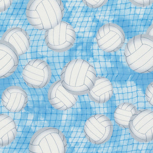 Sports Blue Volleyballs Fabric C7042 from Timeless Treasures