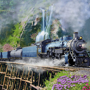 Steam In The Spring 36" x 43" Train Panel 18714 from 3 Wishes by the panel