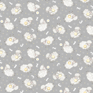 Sweet Dreams Gray Tossed Sheep Fabric 6320-90 from Studio E by the yard