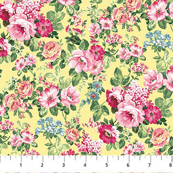 Tea For Two Yellow Floral 24897-52 from Northcott by the yard