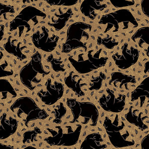 Timberland Bears Tan Bear Silhouettes Fabric 29105A from Quilting Treasures by the yard