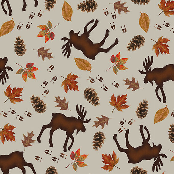 Wilderness Trail Gray Moose Quilt Fabric 2055-90 from Blank Quilting 