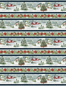 Winter Hollow Repeating Stripe Fabric 29743-417 from Wilmington by the yard