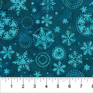 Winter Wonder Tropical Blue Snowflake 80820-62 from Northcott by the yard