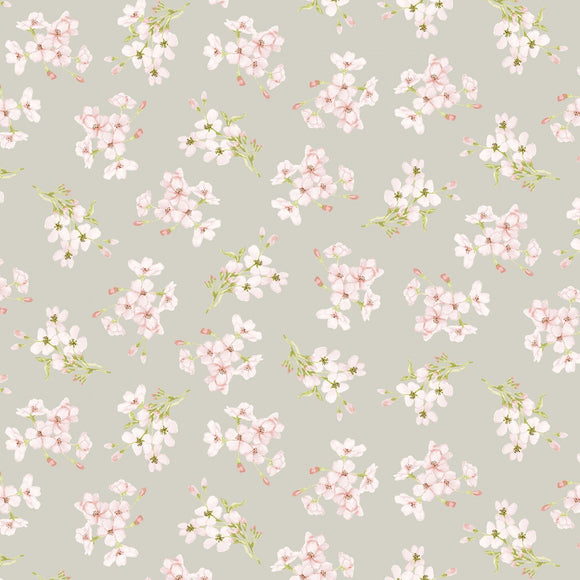 You Are Loved Light Gray Floral Fabric 9808-44 from Henry Glass by the yard