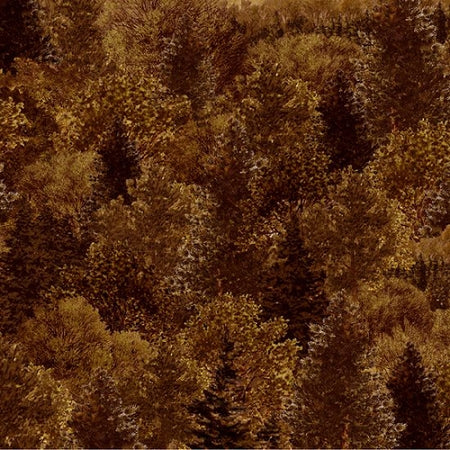 Whitetail Ridge Brown Fall Forest Quilt Fabric 24090T