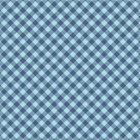 Bee Basics Gingham Blue C6400-BLUE by Lori Holt from Riley Blake