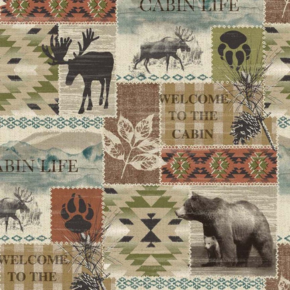 Cabin Life Patch Quilt Fabric DCX10726-MULT-D from Michael Miller by the yard