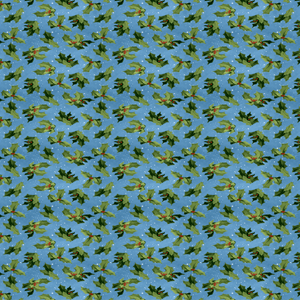 Winter's Eve Blue Holly Quilt Fabric  68810-473