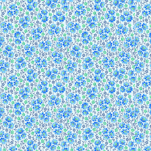 Floral Cache Floral and Stems Blue Fabric 28887B from Quilting Treasures