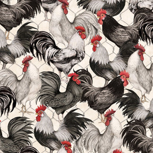 Proud Rooster Tossed Roosters Quilt Fabric 39765-139 from Wilmington by the yard